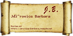 Járovics Barbara névjegykártya